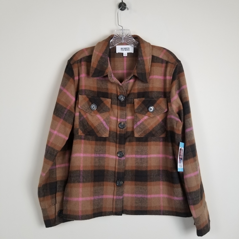 BB Dakota Plaid Roxy Shacket Large NWT